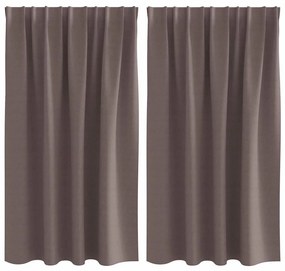 Függönyök függönyökkel 2 pcs sötétbarna 140x140cm Poliészter