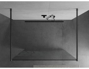 Mexen Kioto, Walk-In zuhany paraván 110 x 200 cm, 8 mm átlátszó üveg fehér mintás, grafit profil, 800-110-002-66-85