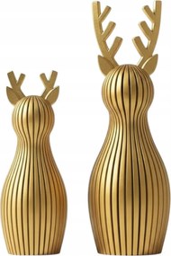 Rénszarvas pár karácsonyi figurák Arany faragott elegáns csillogás 2 db