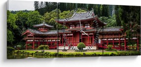 Kép - Buddhista kolostor (órával) (90x30 cm)
