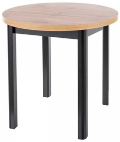 Adam étkezőasztal - 80 cm átmérő, artisan tölgy / fekete