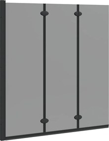 vidaXL Zuhanybeépítés Fekete 130 x 138 cm ESG üveg és alumínium