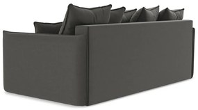 Sötétszürke bársony kinyitható-tárolóhelyes kanapé 225 cm Hula – Makamii