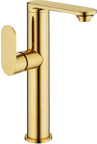 Mexen Milo magas mosdócsaptelep oldalsó fogantyúval, arany - 71315-50