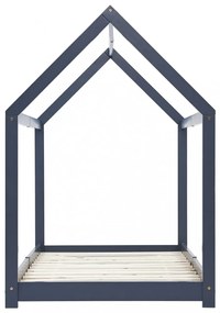 szürke tömör fenyőfa gyerekágy-keret 90 x 200 cm