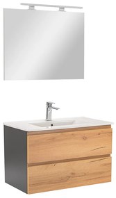Vario Pull 80 komplett fürdőszoba bútor antracit-tölgy