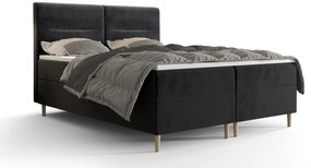 Franciaágy Boxspring 140 cm Saruta (fekete) (matraccal és tárolóhellyel). 1047350