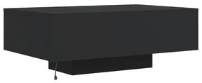 fekete dohányzóasztal LED-lámpákkal 85 x 55 x 31 cm