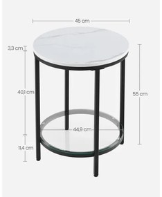 SID kisasztal fekete/fehér