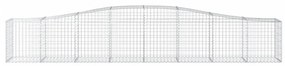 vidaXL 2 db íves horganyzott vas gabion kosár 400x50x60/80 cm