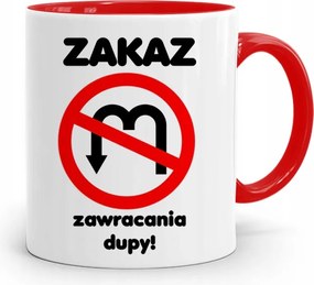 Bögre Piros Vicces Visszafordulási Tilalom fényképes nyomtatással