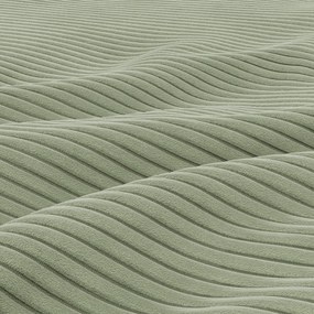 Zeus sarokkanapé, 2 ágyneműtartóval, egyenes kartámasz, kordbársony, univerzális oldal, hab töltet, zöld