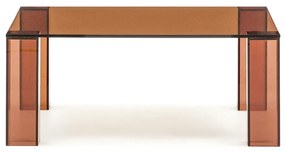 Barna üveg dohányzóasztal 85x85 cm Adularia – Kave Home