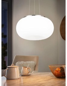 Fehér-ezüstszínű függőlámpa üveg búrával ø 44,5 cm OPTICA – EGLO