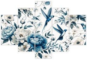 Kép - Kolibrikok virágokkal (150x105 cm)