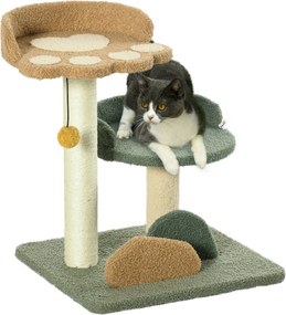 PawHut Macska Fa Kicsi, 52 cm-es Macska Kaparófa Mászófa 2 Szinttel, Kaparóoszlop Játékballal, Macska Bútor, Kicsi Kaparófa 5 kg alatti Macskák számár