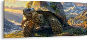 Kép - Teknős és hegyvidéki táj (120x50 cm)