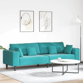 Bársony Kanapé párnával Türkiz 208 cm Bársony