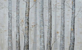 Dekoratív fotótapéta falra Könnyű összeszerelés Nyírfa 416x254 Ragasztó