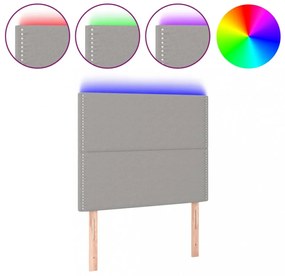 világosszürke szövet LED-es fejtámla 80x5x118/128 cm