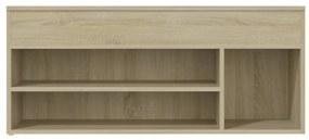 sonoma tölgy színű szerelt fa cipőtároló pad 105 x 30 x 45 cm