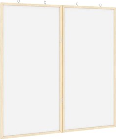 vidaXL Hirdetőtábla Fehér 80 x 80 x 1.4 cm Tömör fenyőfa