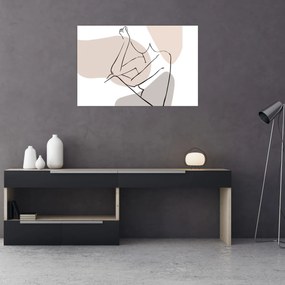 Kép - Női test vonal művészet N⁰1 (90x60 cm)