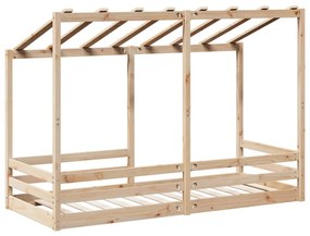 tömör fenyőfa gyerekágy tetővel 75 x 190 cm