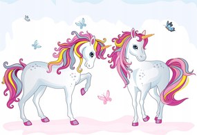 Flizelin fotótapéta Unikornisok és pillangók a gyerekszobába 520x318 +ragasztó