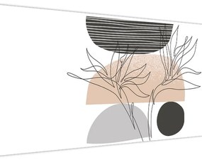 Kép - Vonal művészet virágok N⁰2 (120x50 cm)