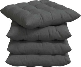 vidaXL Ülőpárnák 4 pcs Sötétszürke 40 x 40 x 6 cm szövet