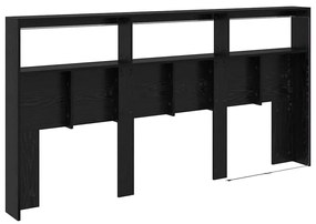Fejtámla polcokkal Fekete tölgy 200 x 17 x 102 cm Faanyag