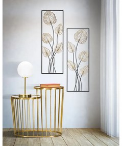 Luxy -A- levél motívumos fali fémdekoráció, 31 x 90 cm - Mauro Ferretti