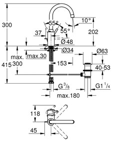 GROHE 32629002 - CONCETTO mosdócsaptelep L méret, fényes króm