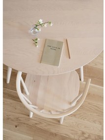 Kerek étkezőasztal tölgyfa dekoros asztallappal 115x115 cm Yumi - Rowico