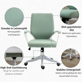 Vinsetto irodai szék, hintafunkcióval, vastagon párnázott, ergonomikus, zöld