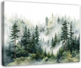 Vászonkép Erdő A Ködben Fák Tájkép Hálószoba Nappali Konyha Vászonkép 100x70