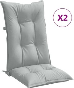vidaXL 2 db világosszürke szövet magas háttámlájú székpárna 120x50x7cm