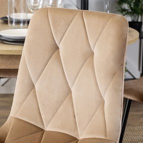 Szék bézs színben, bársony kárpittal ROBIN