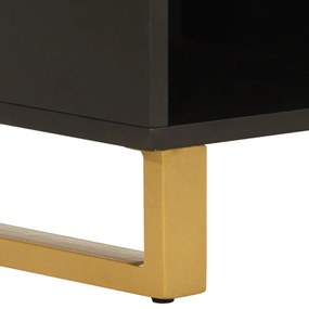 barna és fekete tömör mangófa TV-szekrény 100x33,5x46 cm