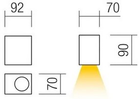 Redo 90151 - Kültéri fali lámpa  PUNTA 1xGU10/7W/230V IP44