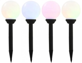 4 db napelemes kültéri LED gömblámpa, 15 cm RGB