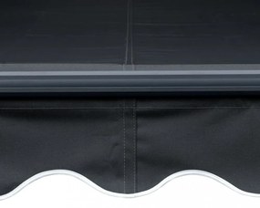 antracitszürke kézzel kihúzható LED-es napellenző 350 x 250 cm