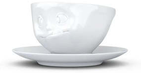 Fehér 'huncut' porcelán csésze és csészealj - 58products