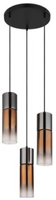 Globo 21000-3HG - Csillár zsinóron ANNIKA 3xE27/25W/230V fekete/réz