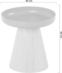 Tresel kerek dohányzóasztal 40 cm nappaliba - natúr / zöld