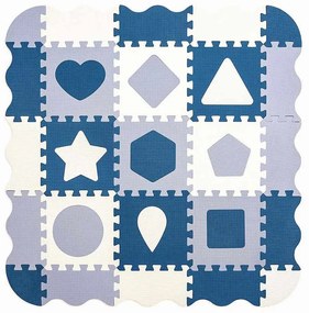 Habszivacs puzzle szőnyeg Milly Mally Jolly 3x3 Shapes Blue