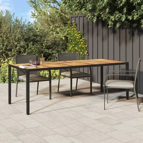 vidaXL fekete polyrattan kerti asztal 250 x 100 x 75 cm