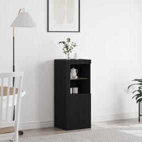 LED világítással rendelkező oldalszekrény fekete tölgy 41x37x100 cm