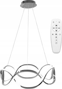 Csillár Led Távirányító Mennyezeti Lámpa Lógó Gyűrű Modern Ezüst-fehér